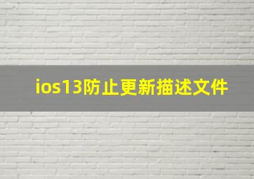 ios13防止更新描述文件