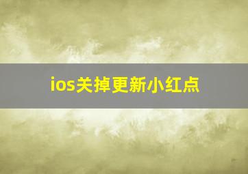 ios关掉更新小红点