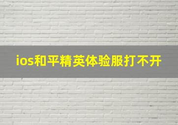 ios和平精英体验服打不开