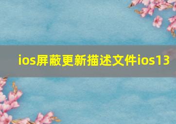 ios屏蔽更新描述文件ios13