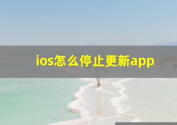 ios怎么停止更新app