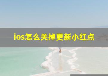 ios怎么关掉更新小红点