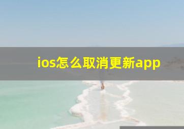 ios怎么取消更新app