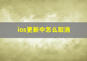 ios更新中怎么取消