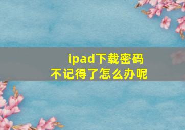 ipad下载密码不记得了怎么办呢