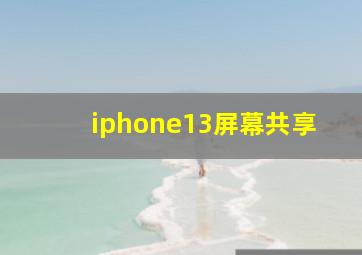 iphone13屏幕共享