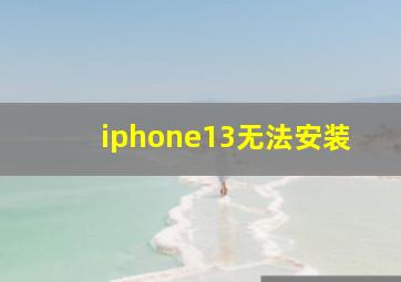 iphone13无法安装