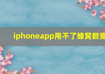 iphoneapp用不了蜂窝数据