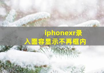 iphonexr录入面容显示不再框内