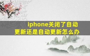 iphone关闭了自动更新还是自动更新怎么办