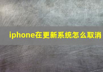 iphone在更新系统怎么取消