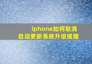 iphone如何取消自动更新系统升级提醒