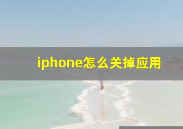 iphone怎么关掉应用