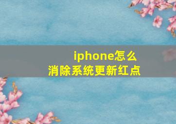 iphone怎么消除系统更新红点