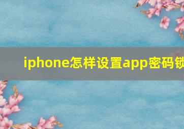 iphone怎样设置app密码锁