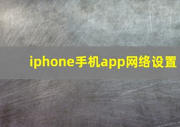 iphone手机app网络设置