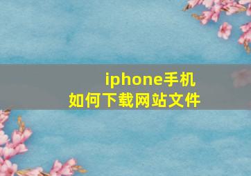 iphone手机如何下载网站文件