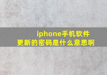 iphone手机软件更新的密码是什么意思啊