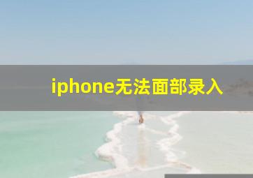 iphone无法面部录入