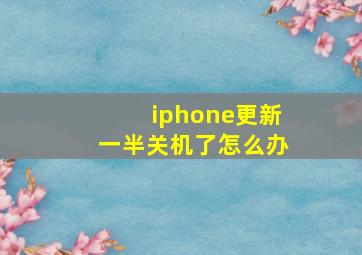 iphone更新一半关机了怎么办