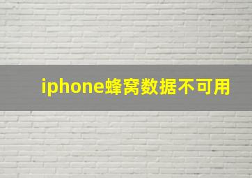 iphone蜂窝数据不可用