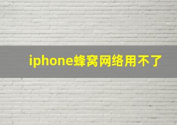 iphone蜂窝网络用不了