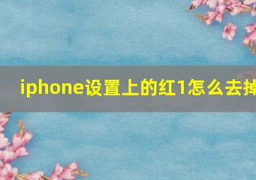 iphone设置上的红1怎么去掉