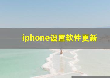 iphone设置软件更新