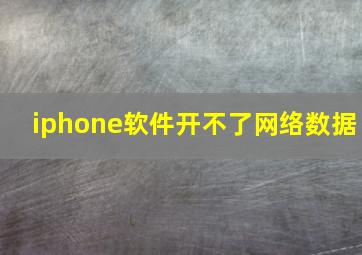 iphone软件开不了网络数据