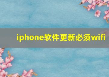 iphone软件更新必须wifi