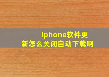 iphone软件更新怎么关闭自动下载啊