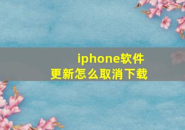 iphone软件更新怎么取消下载