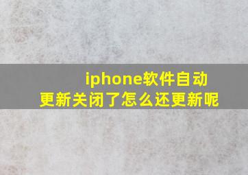 iphone软件自动更新关闭了怎么还更新呢