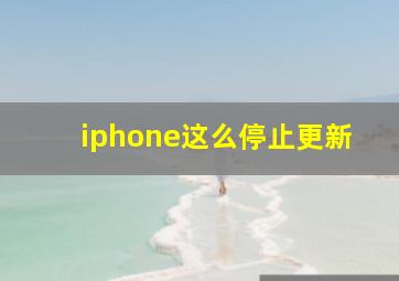 iphone这么停止更新