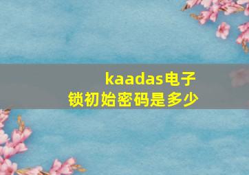 kaadas电子锁初始密码是多少