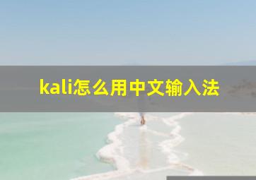 kali怎么用中文输入法