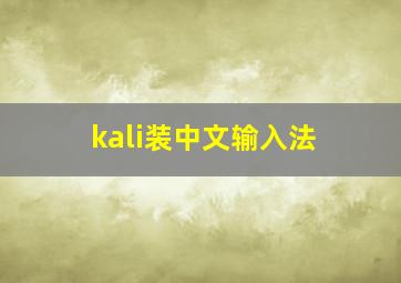 kali装中文输入法