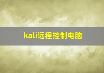 kali远程控制电脑