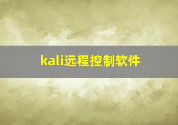 kali远程控制软件