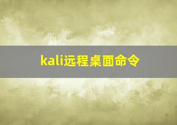 kali远程桌面命令