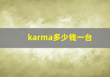 karma多少钱一台