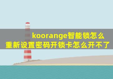 koorange智能锁怎么重新设置密码开锁卡怎么开不了