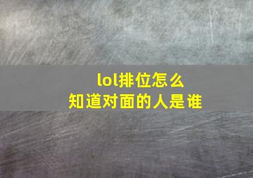 lol排位怎么知道对面的人是谁