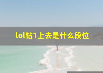 lol钻1上去是什么段位