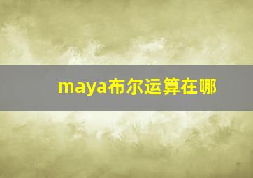 maya布尔运算在哪