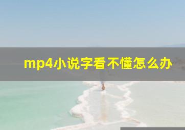 mp4小说字看不懂怎么办