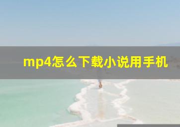 mp4怎么下载小说用手机