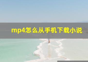 mp4怎么从手机下载小说