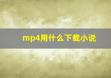 mp4用什么下载小说