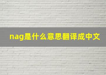 nag是什么意思翻译成中文